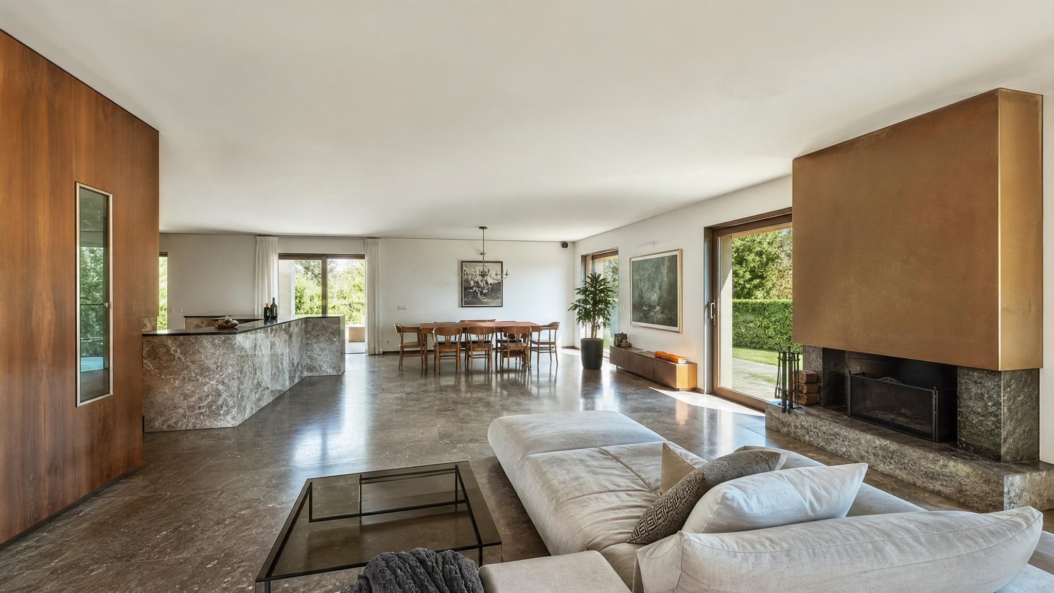 Before image of the Italian modern open-plan living room