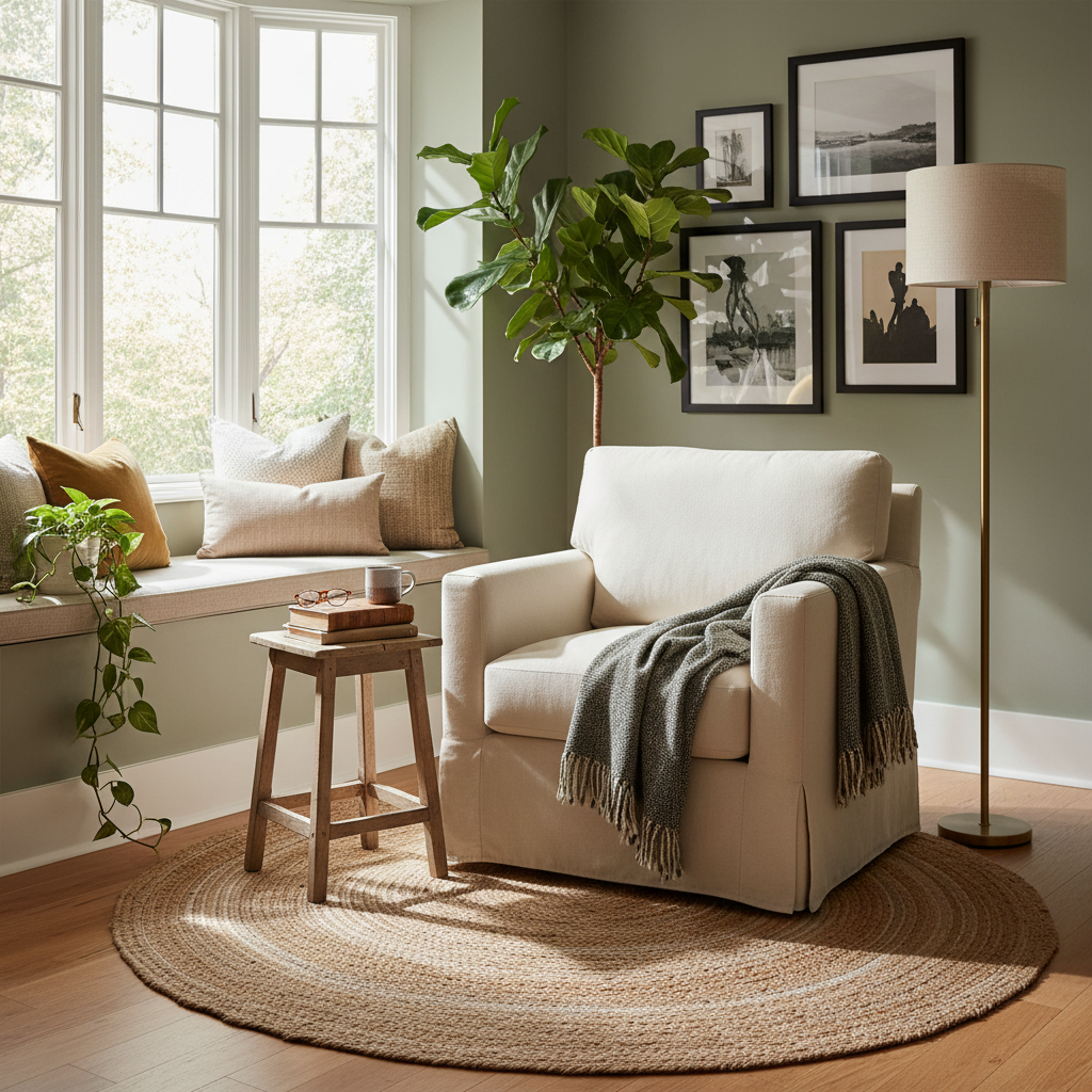 Example of a well-lit reading nook with natural light.