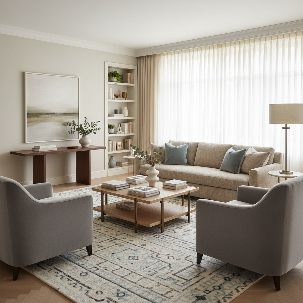 A beautiful selection of high-quality furniture pieces showcasing quiet luxury design.