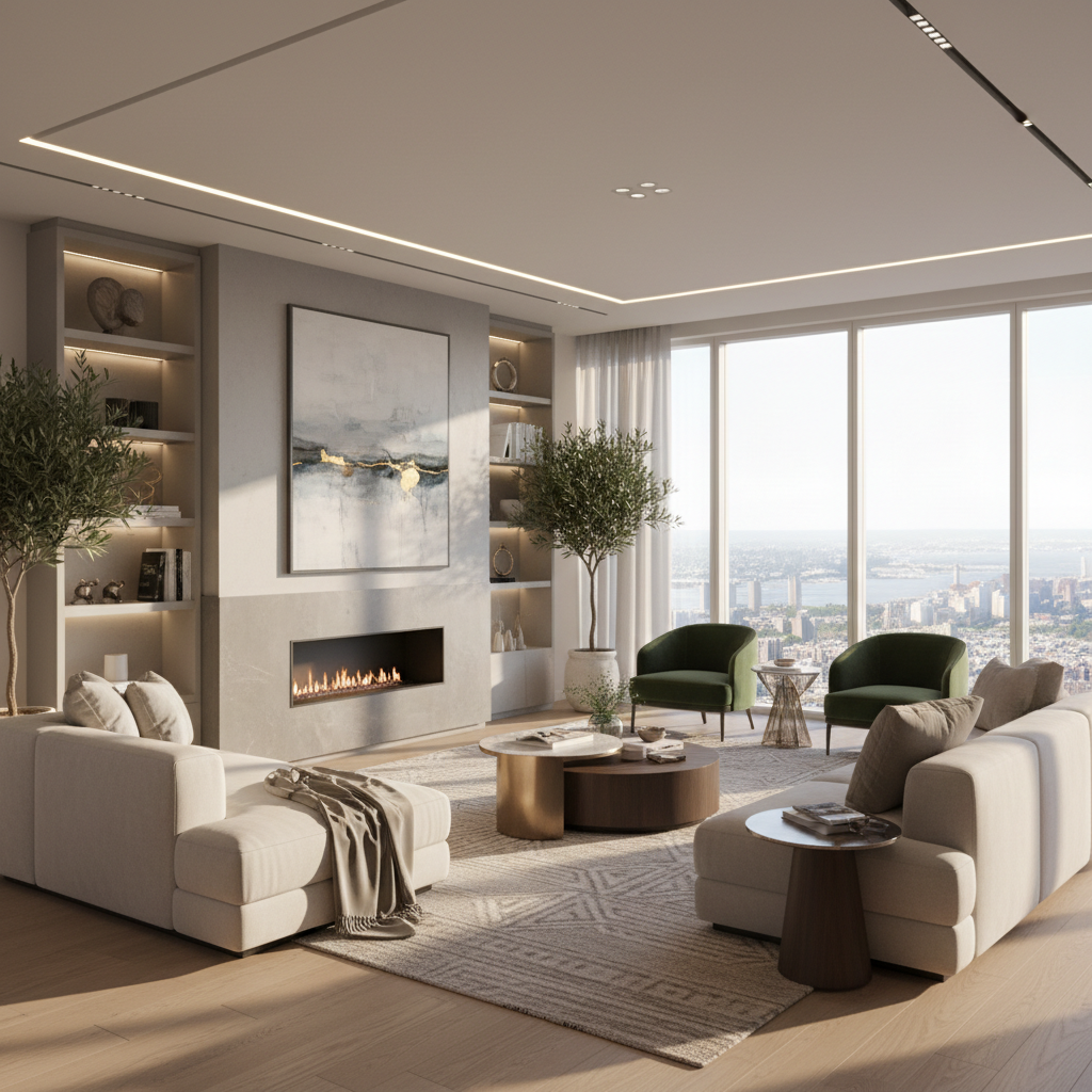 Image of a beautifully virtual staged penthouse living room