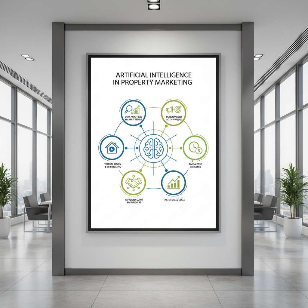 An infographic showing the benefits of AI in real estate marketing
