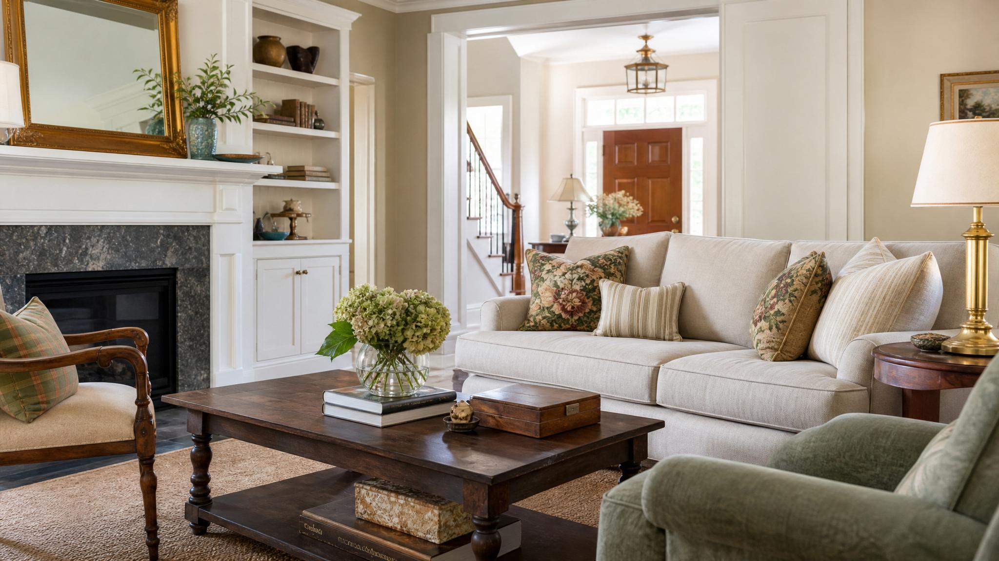 Image of traditional decor elements in a living room