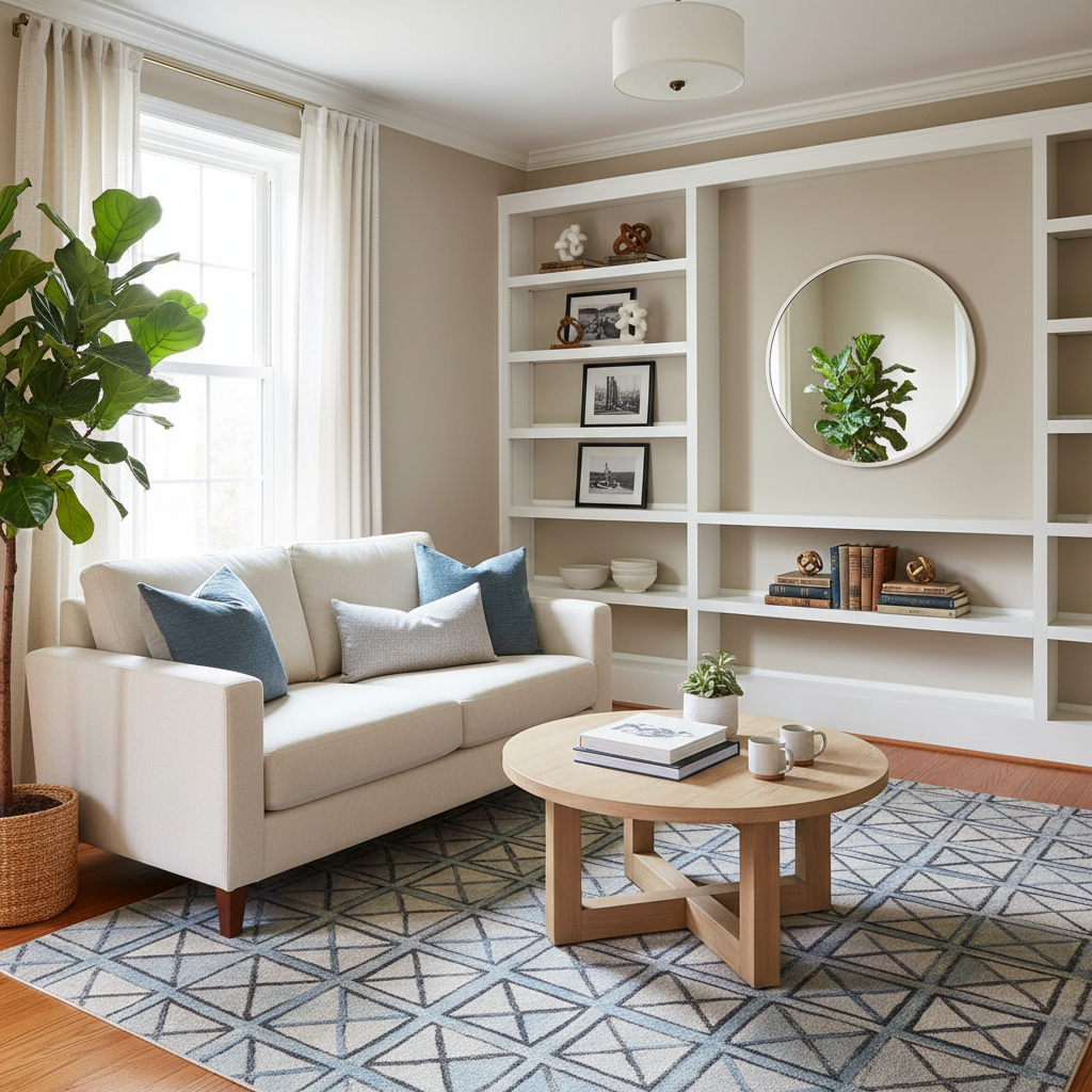Example of a well-staged small living room