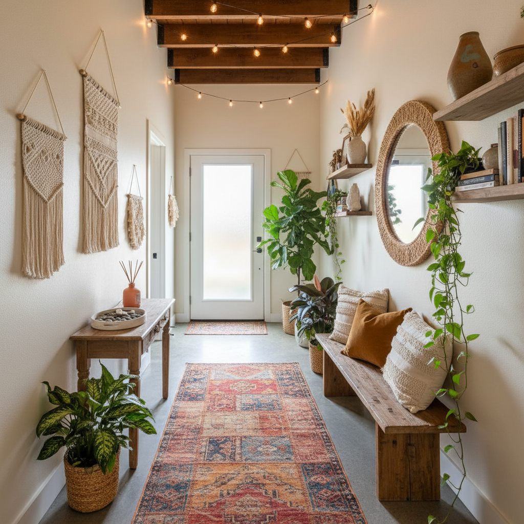 Inspirational bohemian hallway design