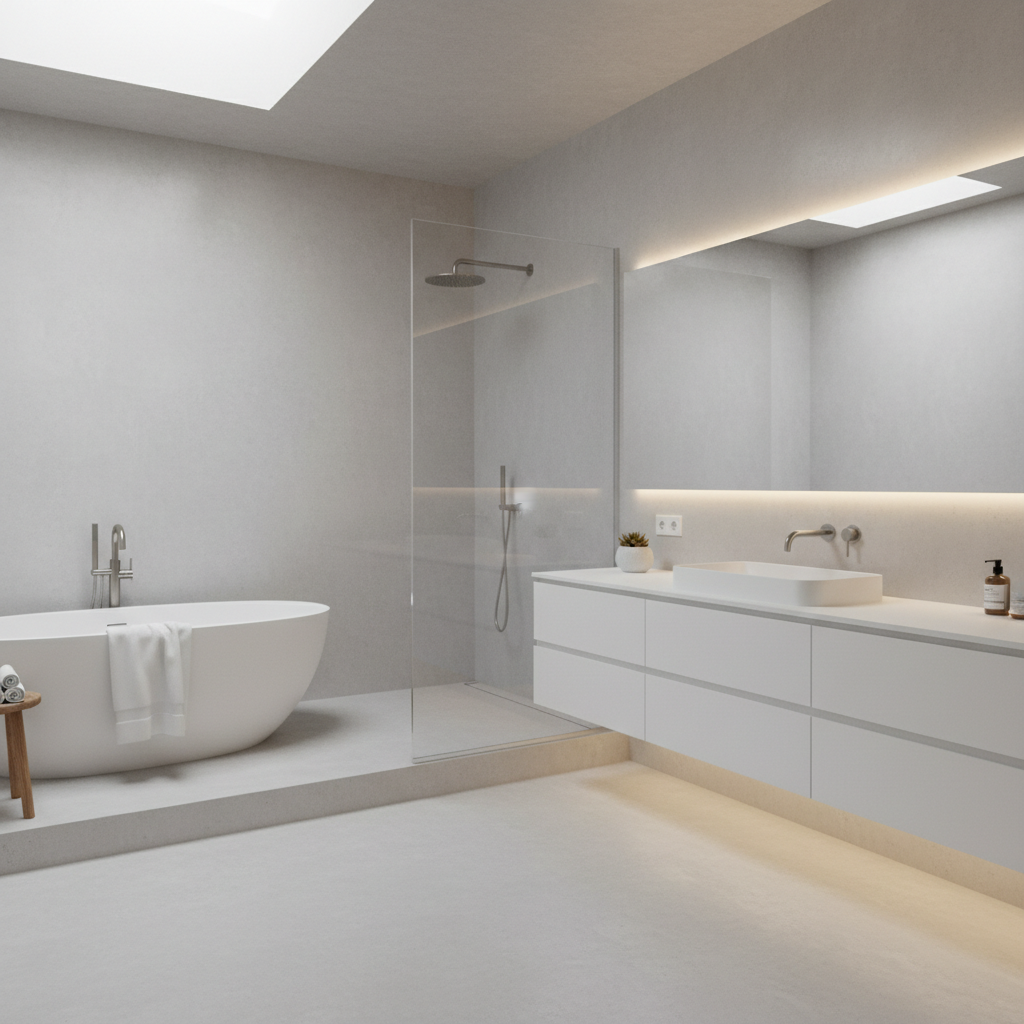 AI generated minimalist bathroom design