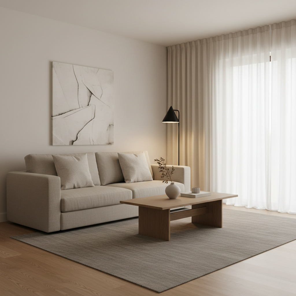 Color palette for minimalist interior designs featuring neutral tones.