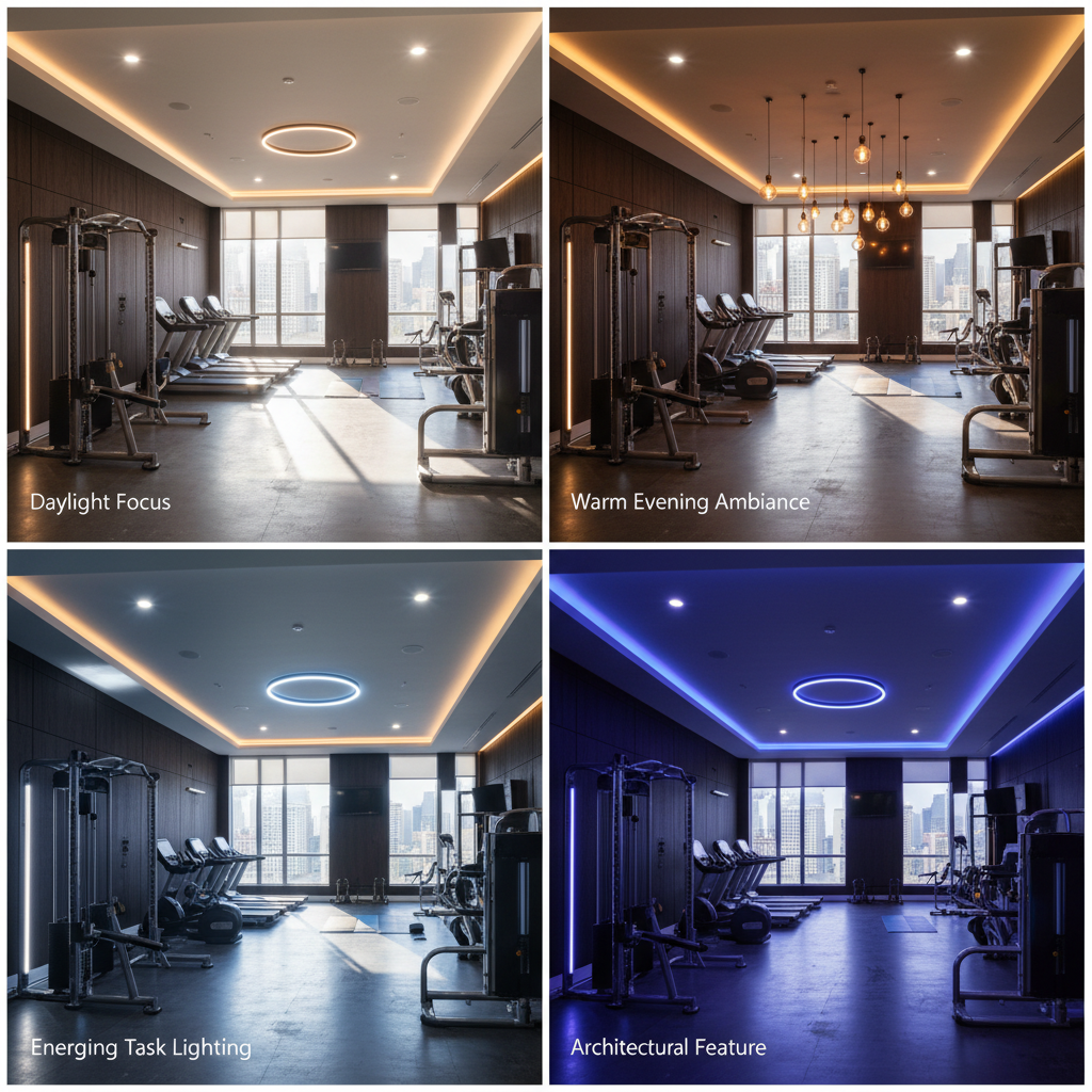 Image showing different lighting setups in a gym