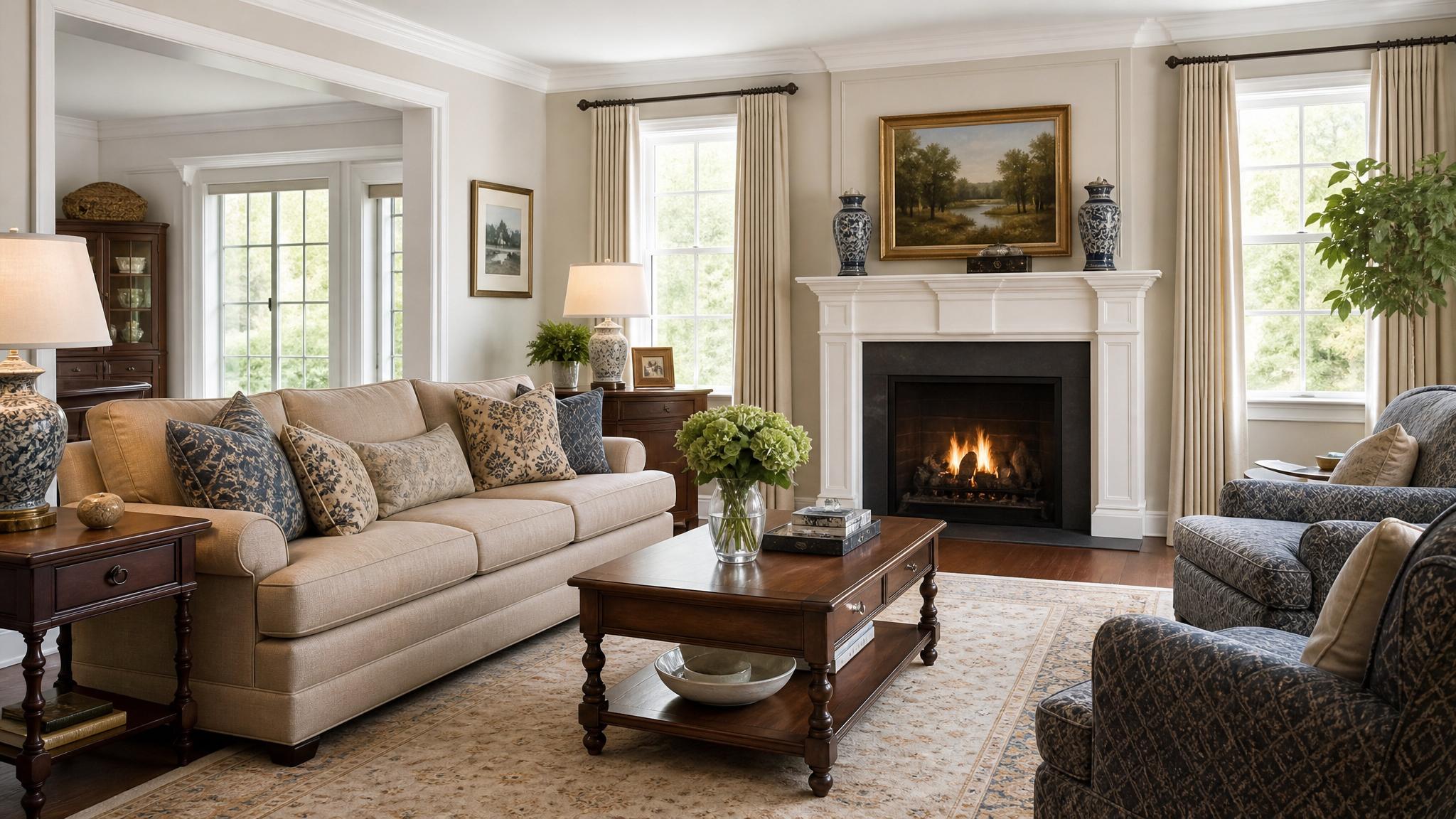 Traditional living room color palette examples