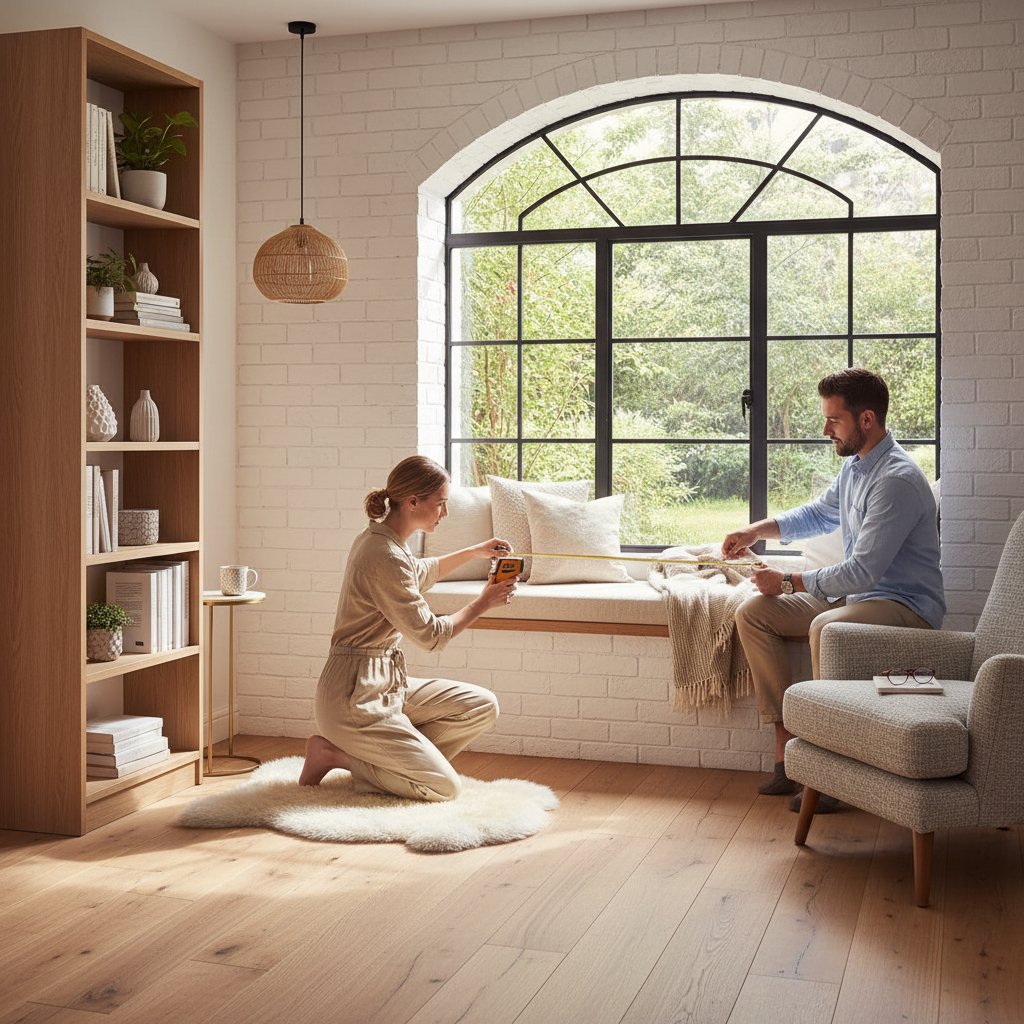 Measuring dimensions of a reading nook