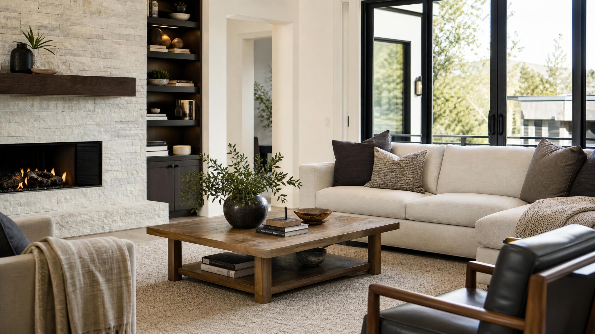 Elegant furniture arrangement in a contemporary living room