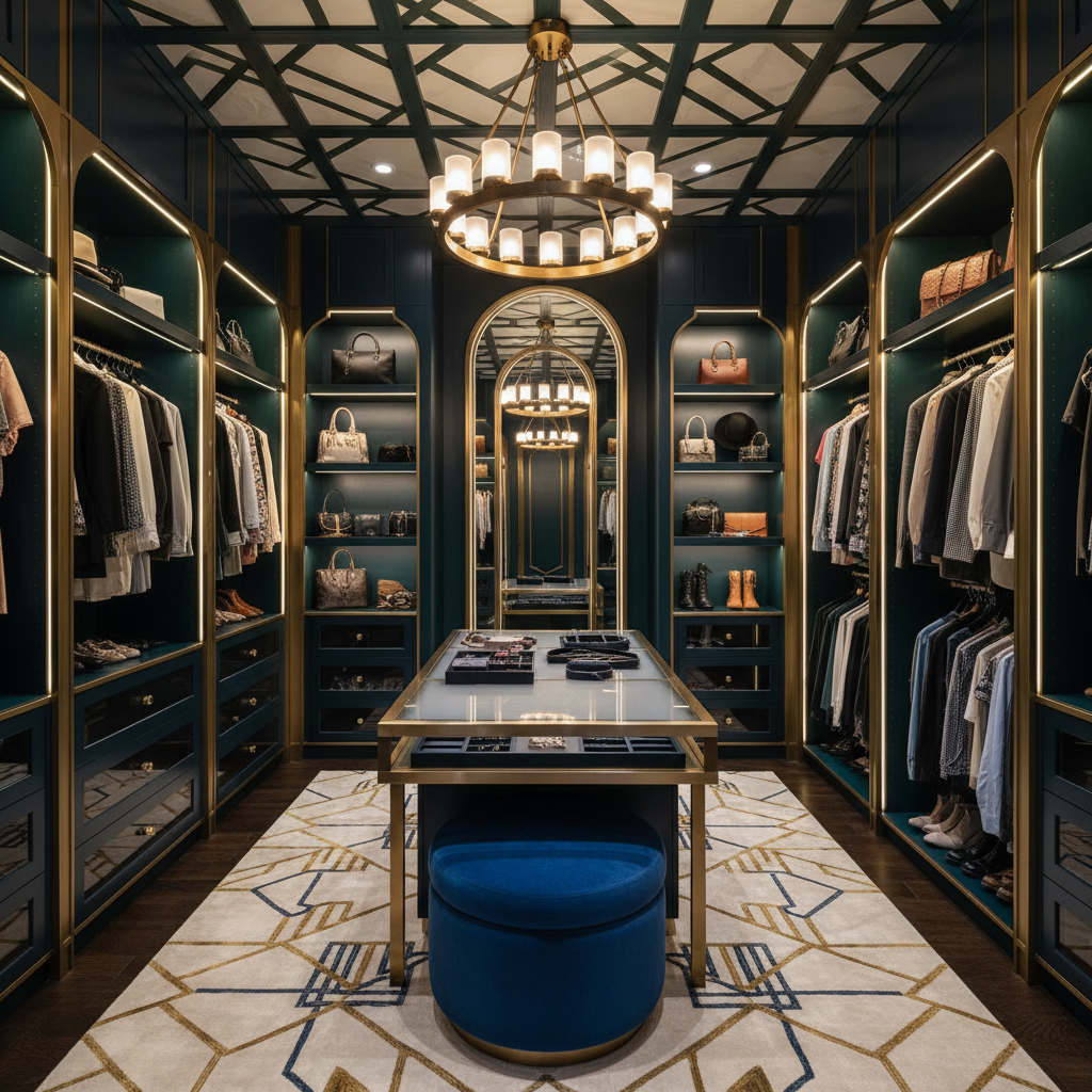 Art Deco inspired walk-in closet