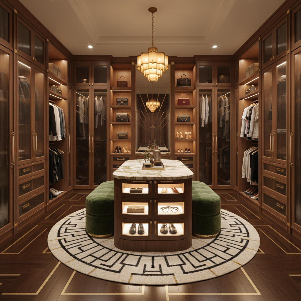 AI generated Art Deco walk-in closet design