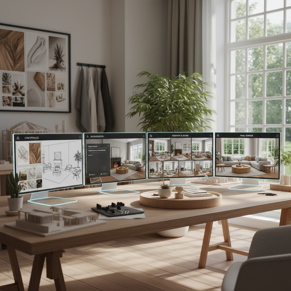 Image showing the step-by-step design process using an AI tool.