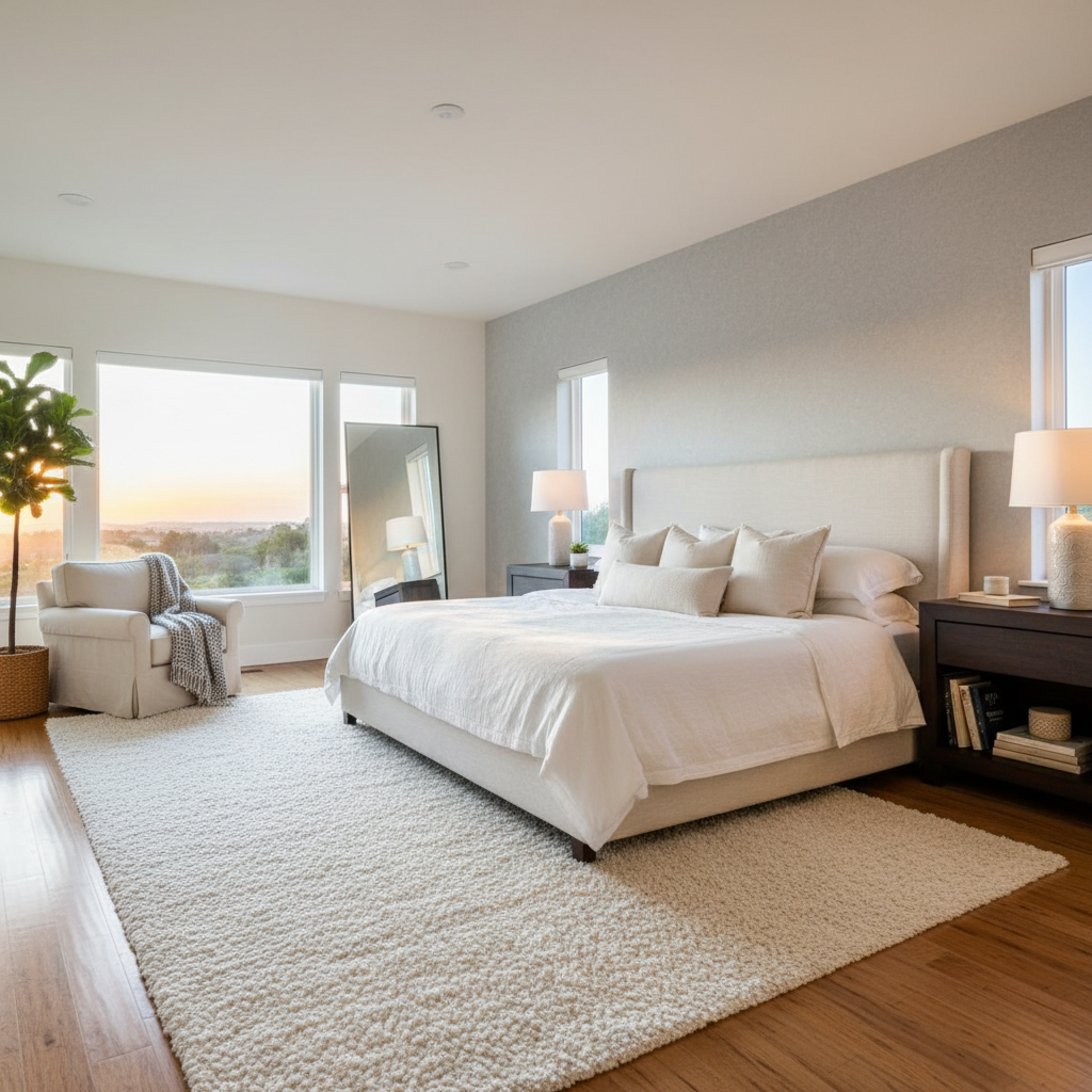 Example of an inviting and well-lit master bedroom photo