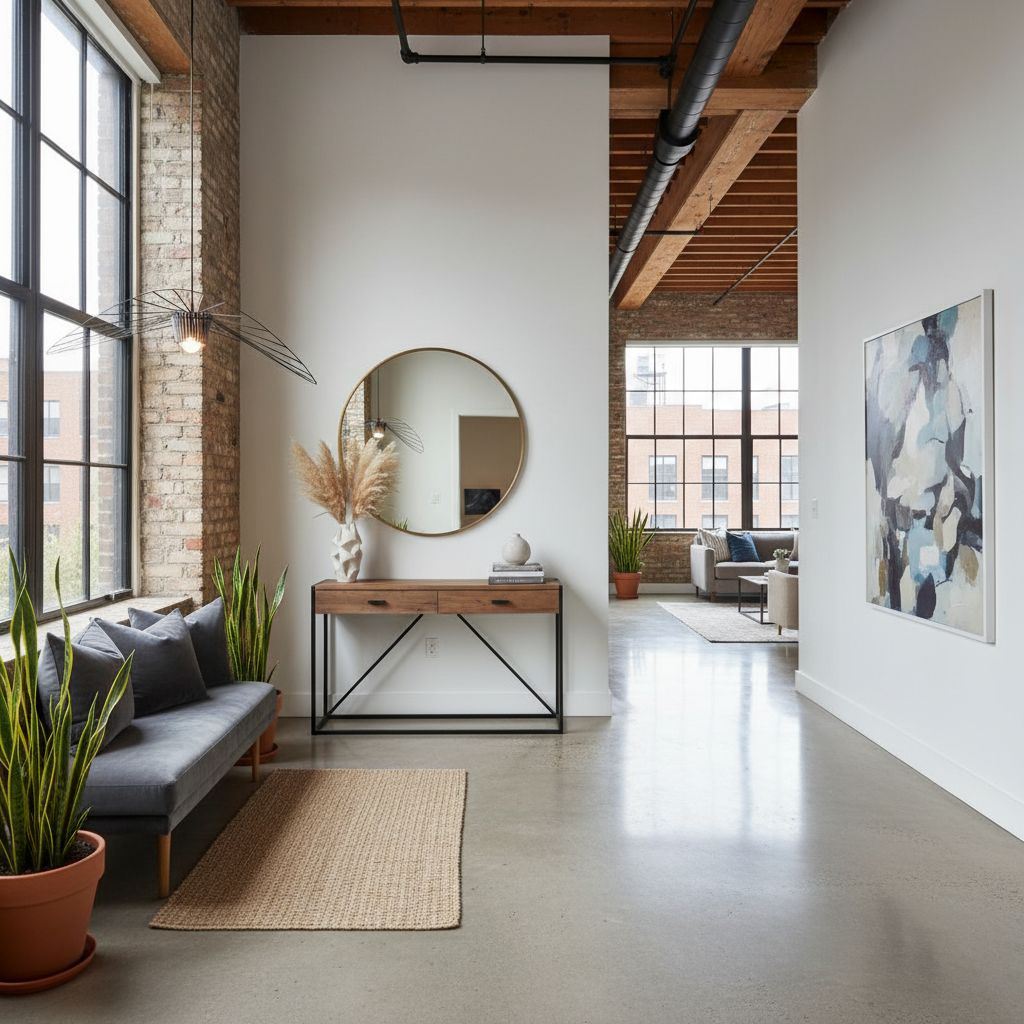 Stunning urban loft entryway design