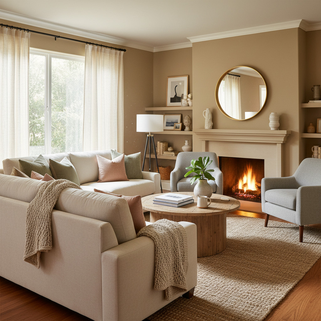 A beautifully staged living room that evokes comfort.