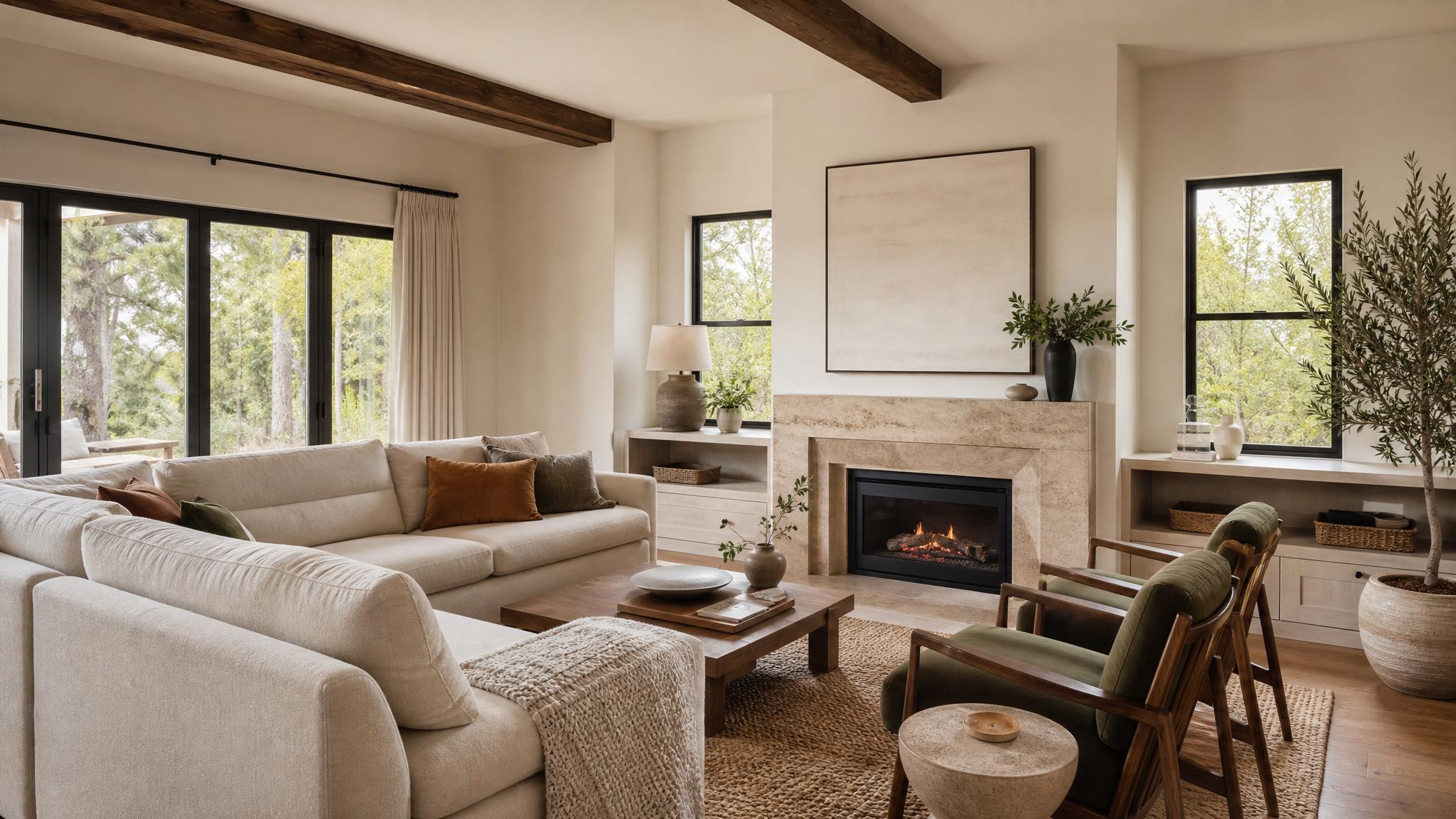 Beautifully staged living room for Airbnb
