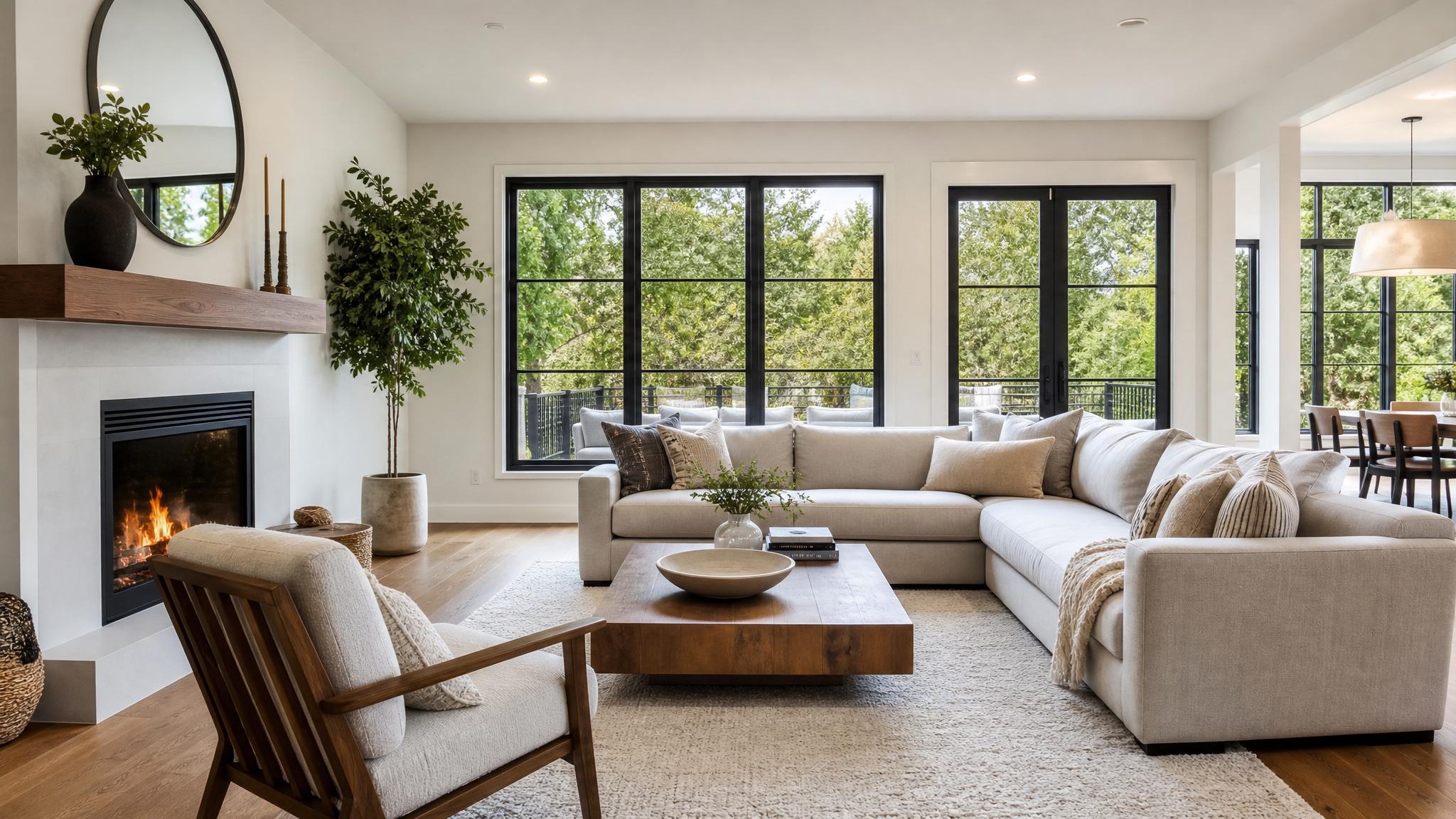 Different angles of a living room