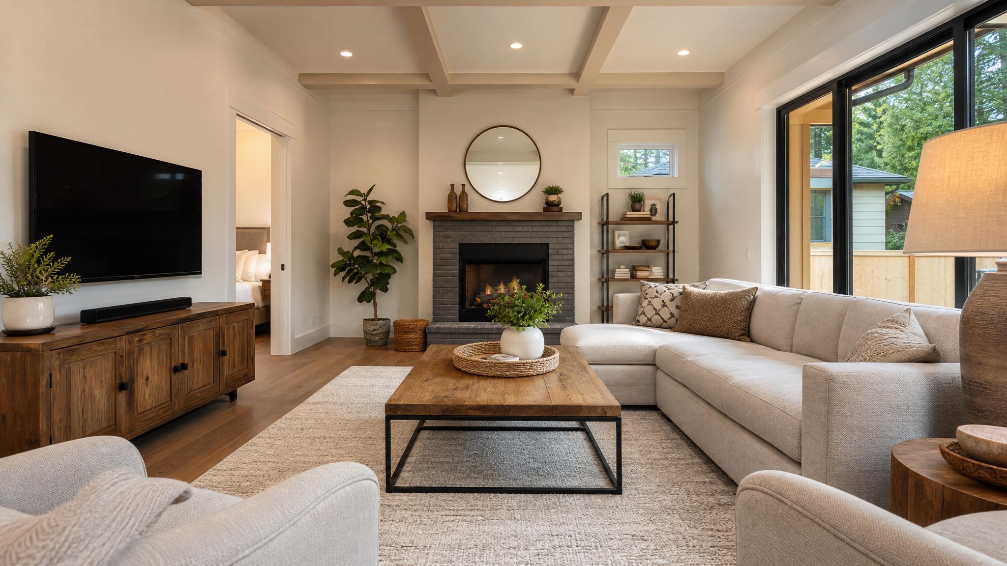 Image of a modern, stylish living room
