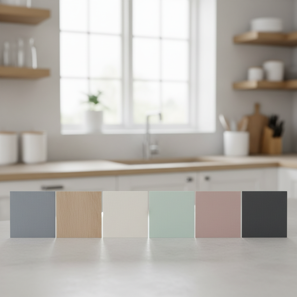A color palette showcasing shades suitable for Scandinavian kitchens.