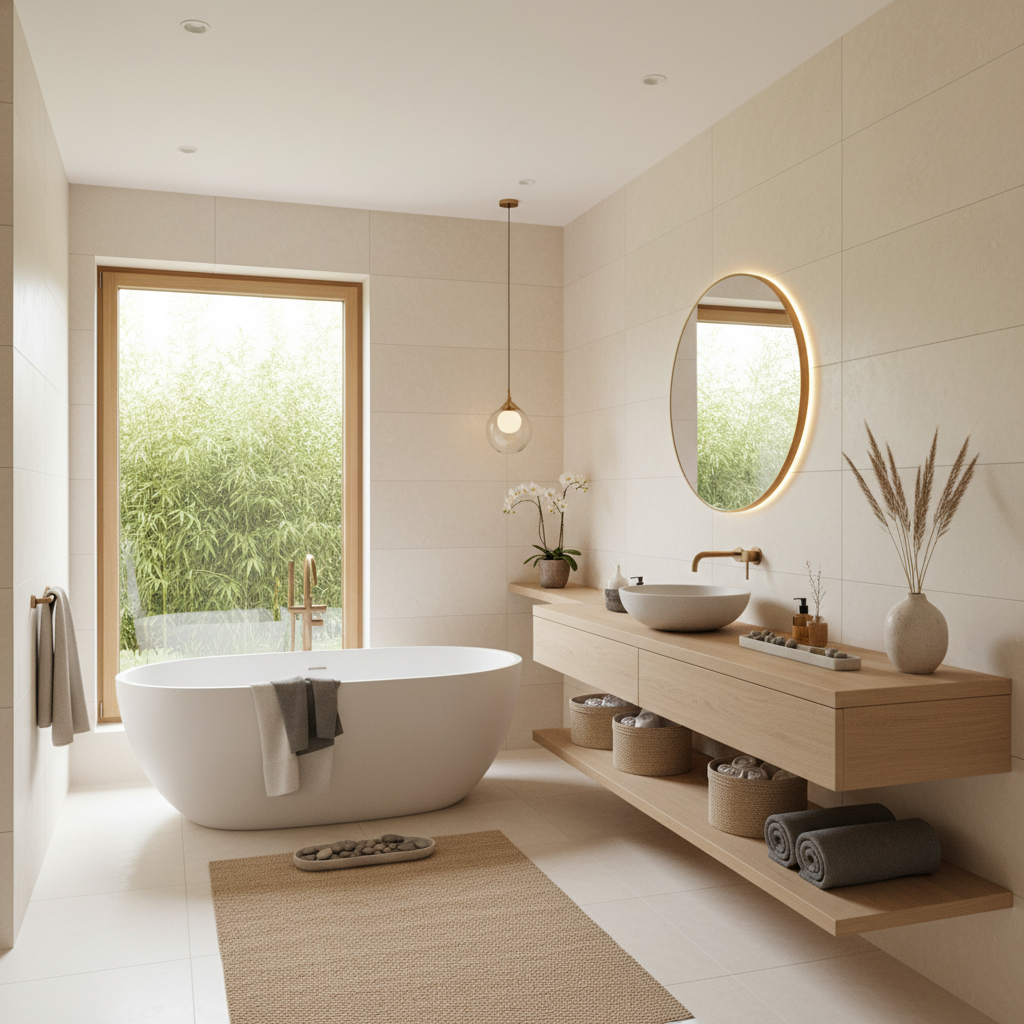 Color palette for zen bathroom design