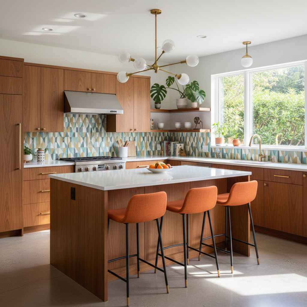 Mid-century modern kitchen design example