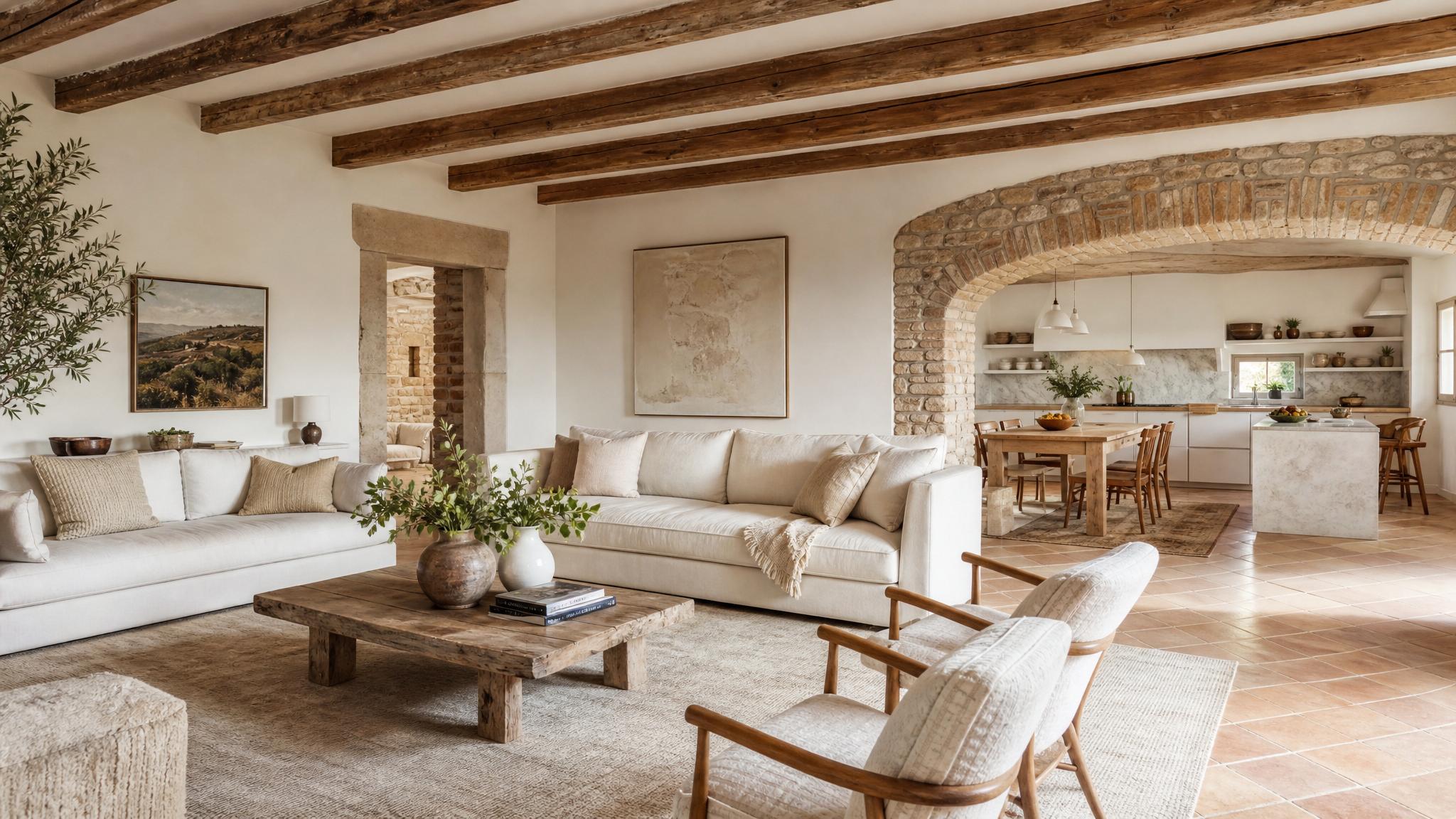After image showcasing the renovated Italian open-plan living room