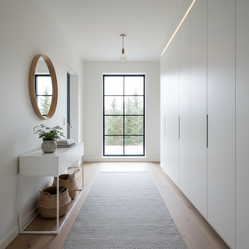 AI-generated Scandinavian hallway design