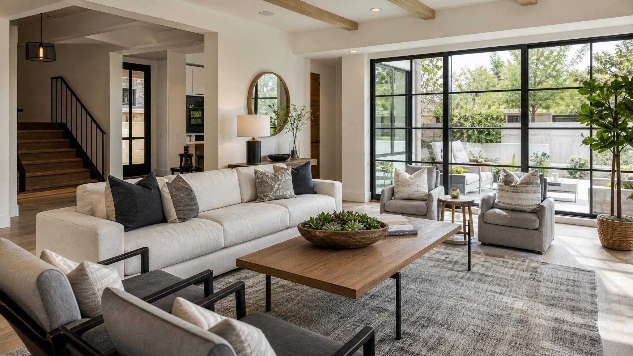 Image of a contemporary styled living room