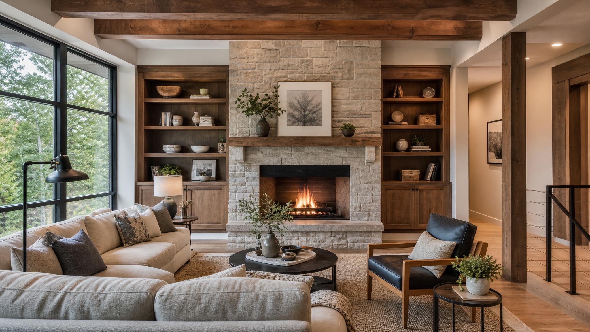 Cozy living room with unique features