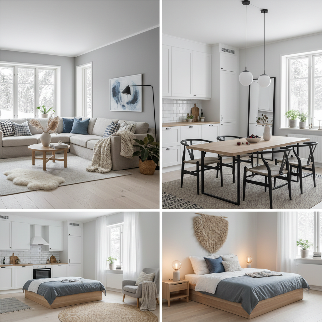 AI generated examples of Nordic style