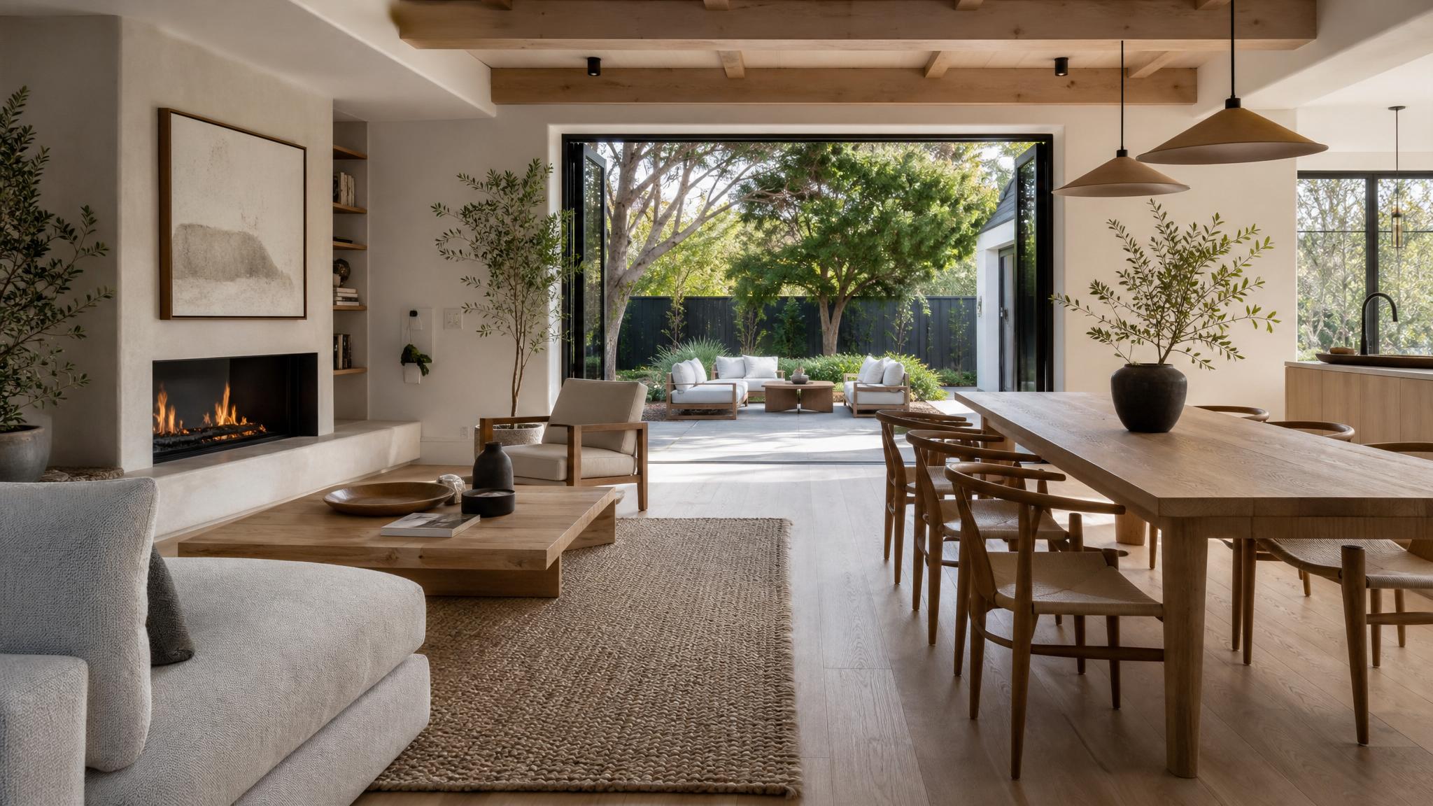 Natural materials in warm minimalism