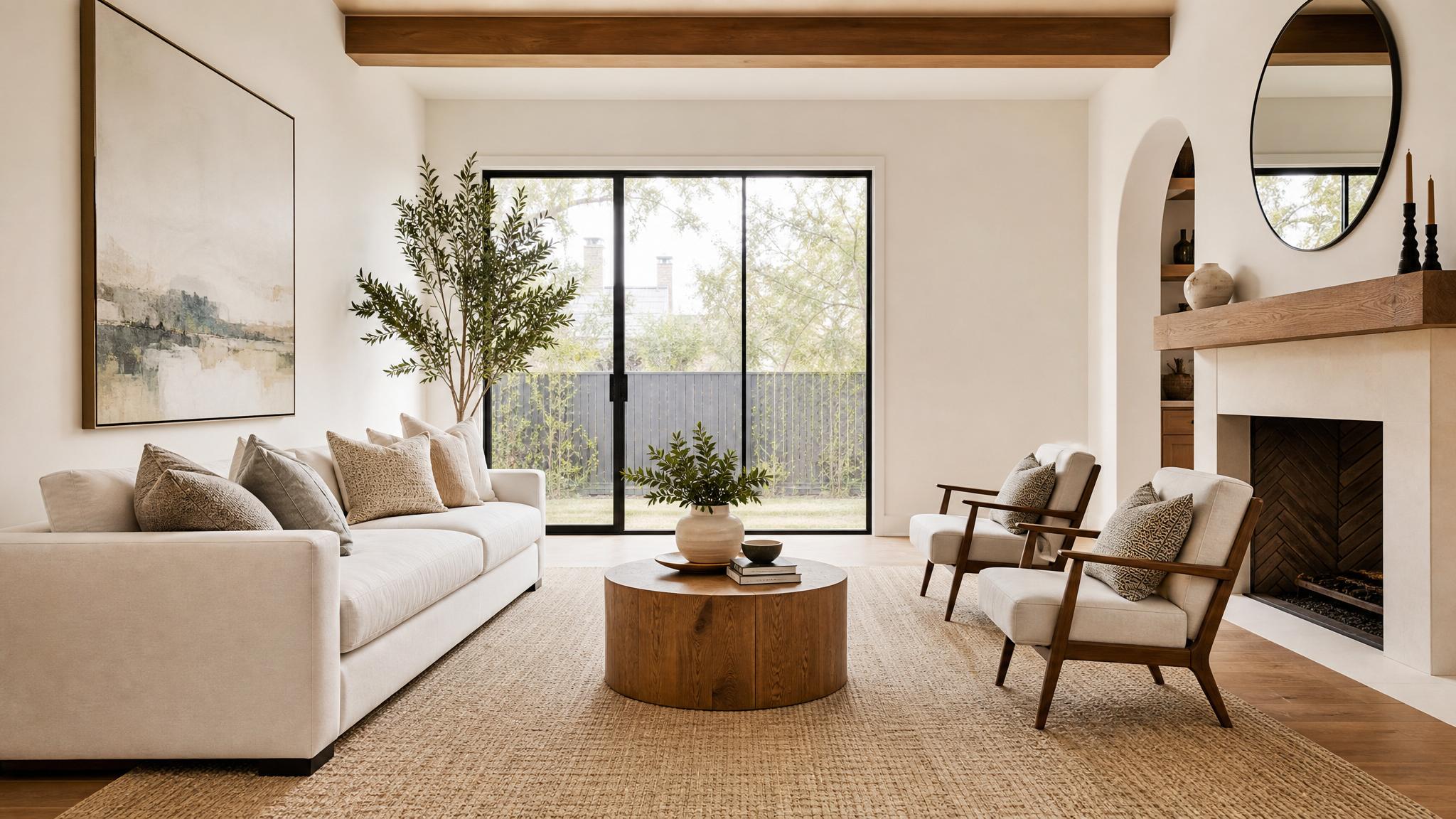 Modern living room with a minimalist design