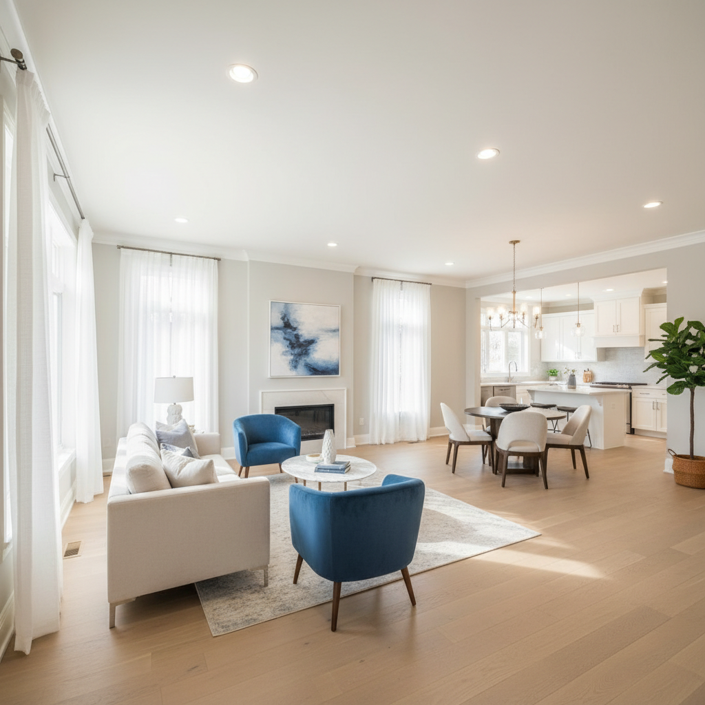 Example of a well-lit room for real estate photography