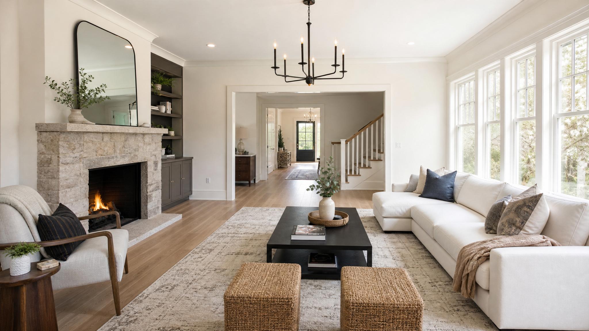 After image of the transformed living room