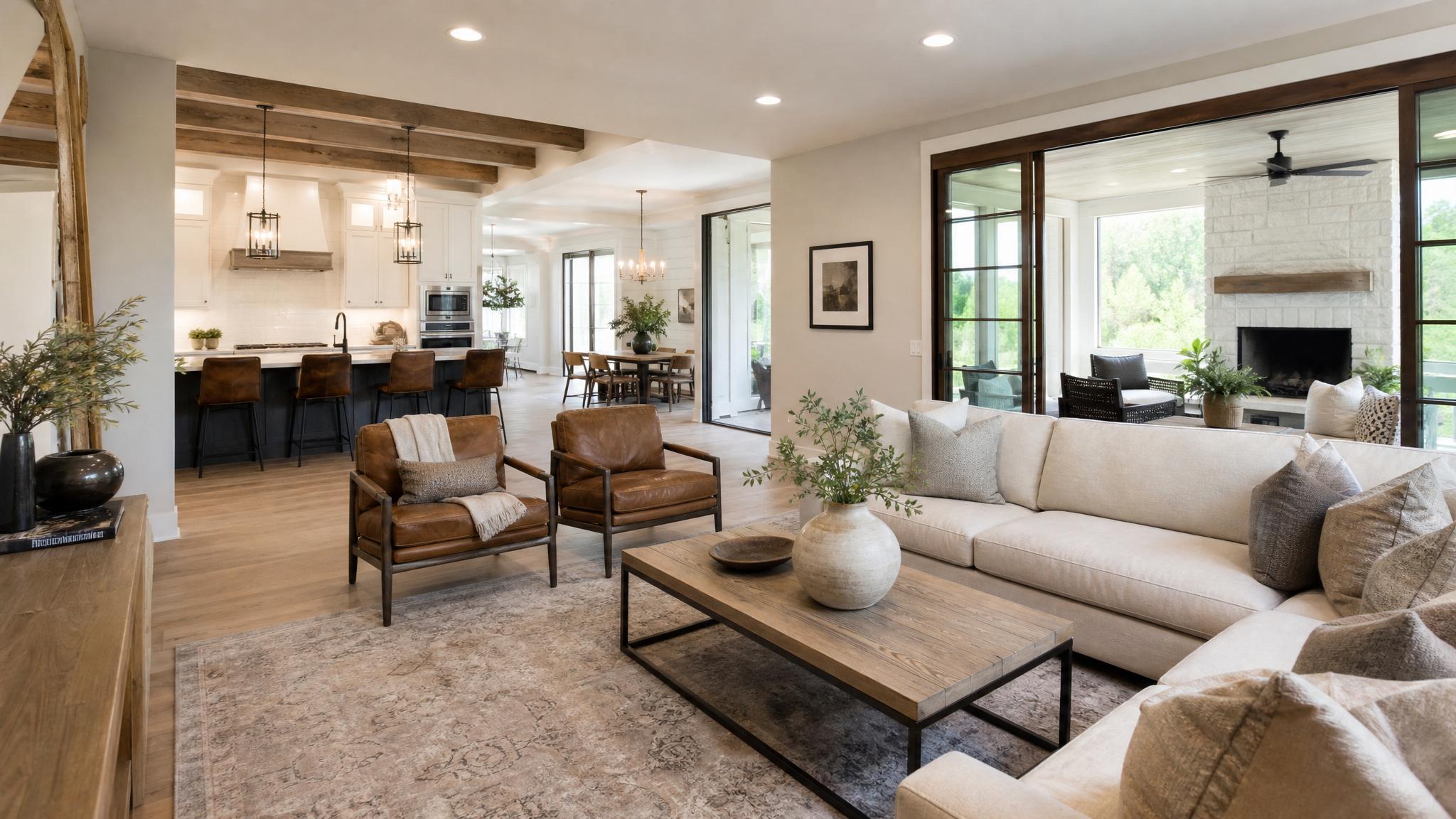 Image of an open-concept living room