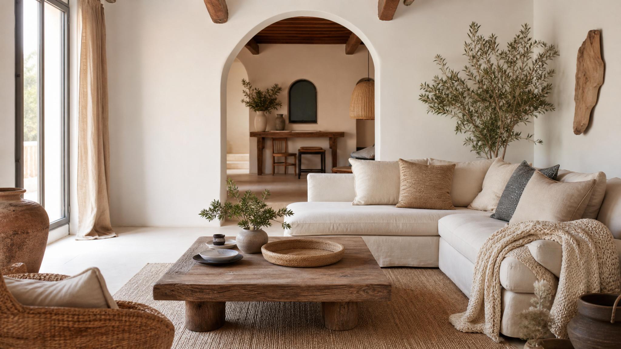 Various textiles and textures typical in Mediterranean design.