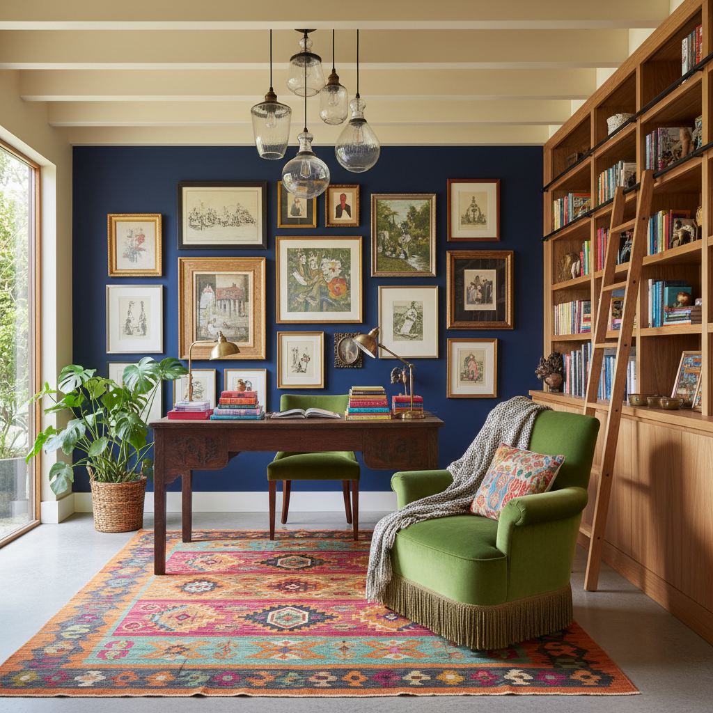 Color palette for an eclectic home office