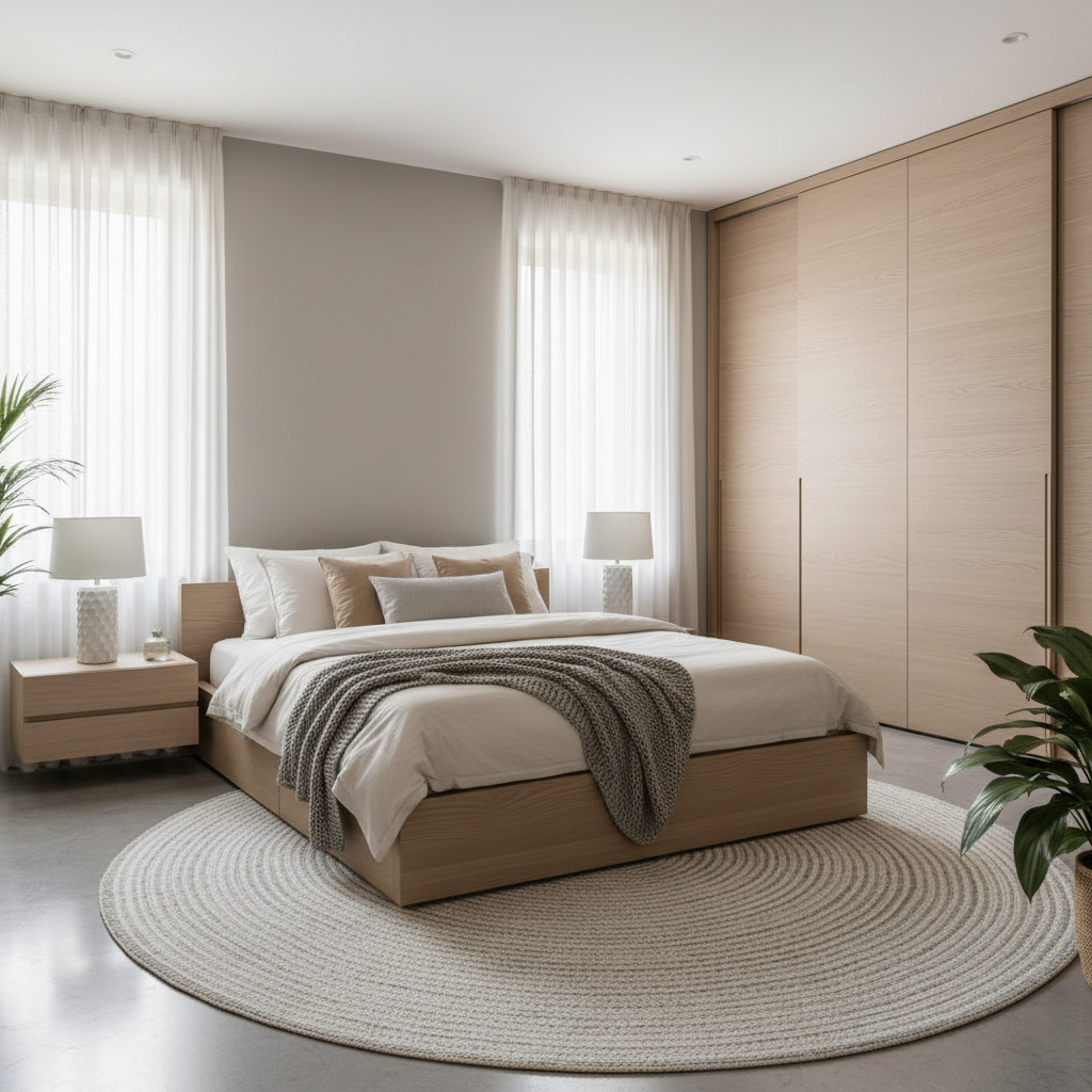 Color palette examples for a contemporary bedroom.