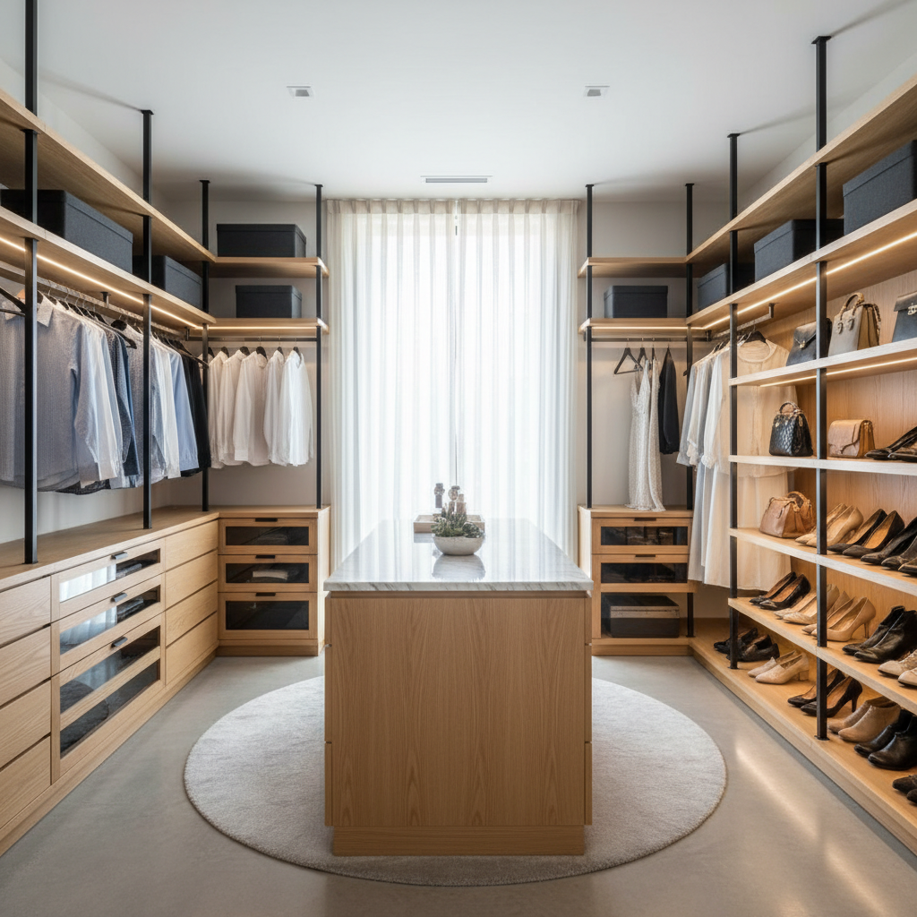AI-generated modern closet layout