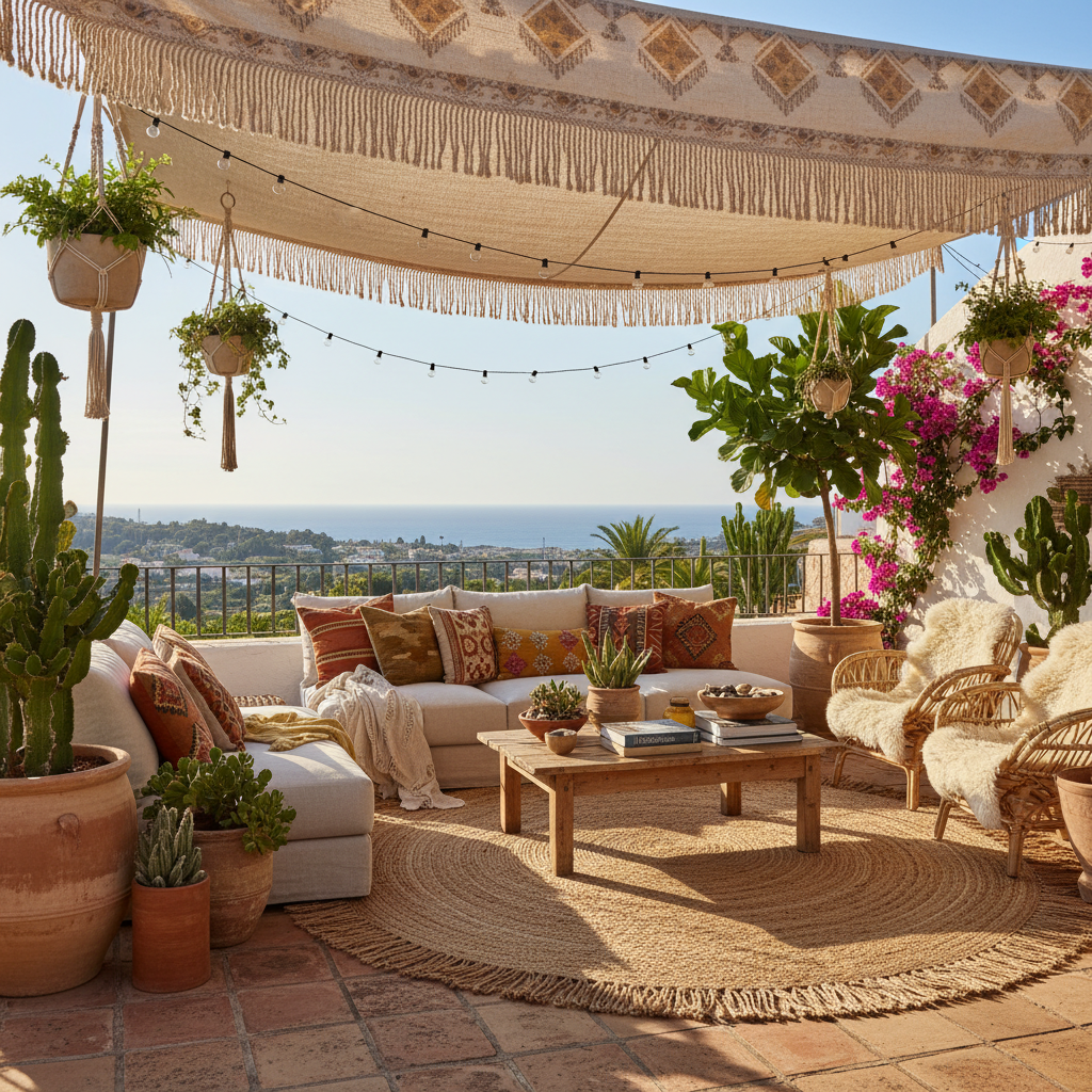 bohemian terrace design inspiration