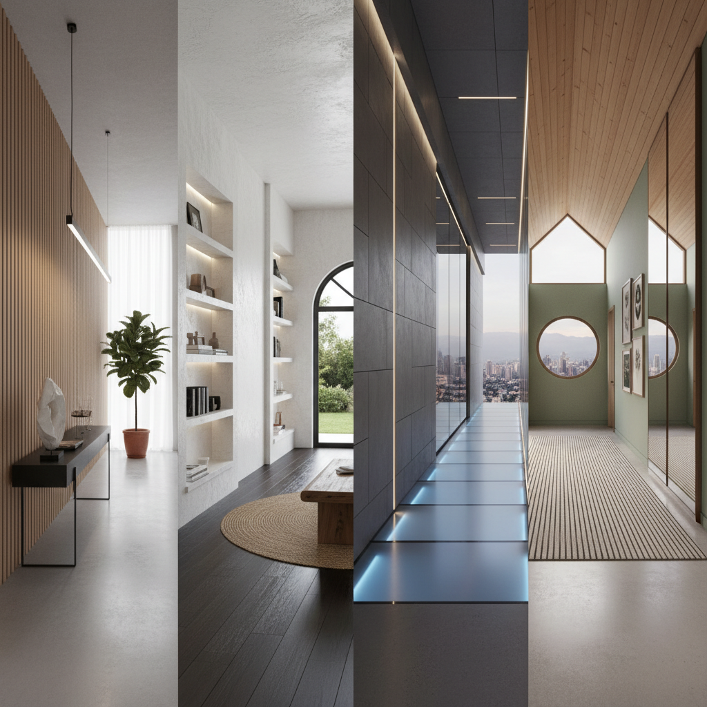 Image of AI-generated modern hallway designs