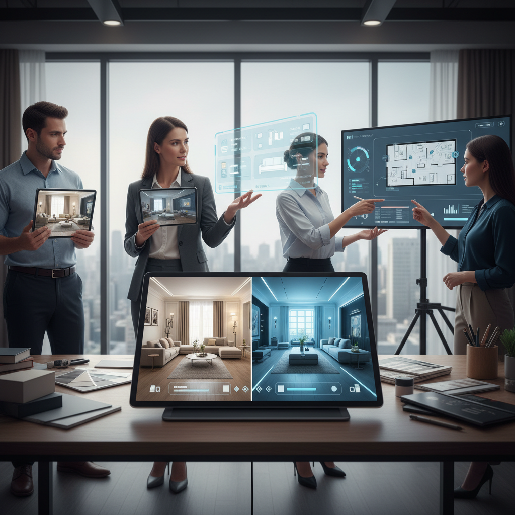 Image demonstrating AI tools for interior design, showcasing how users can interact with them.