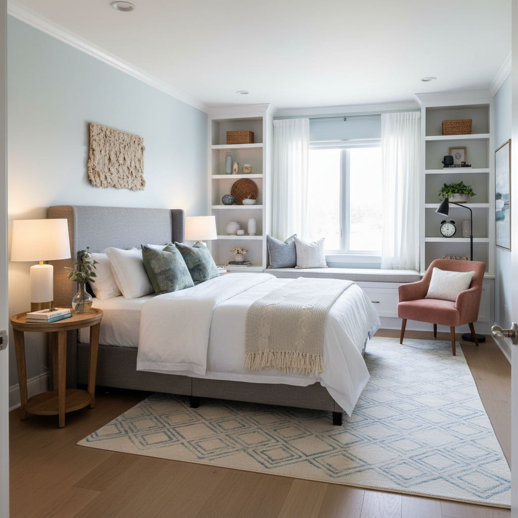 AI generated layout of a guest bedroom