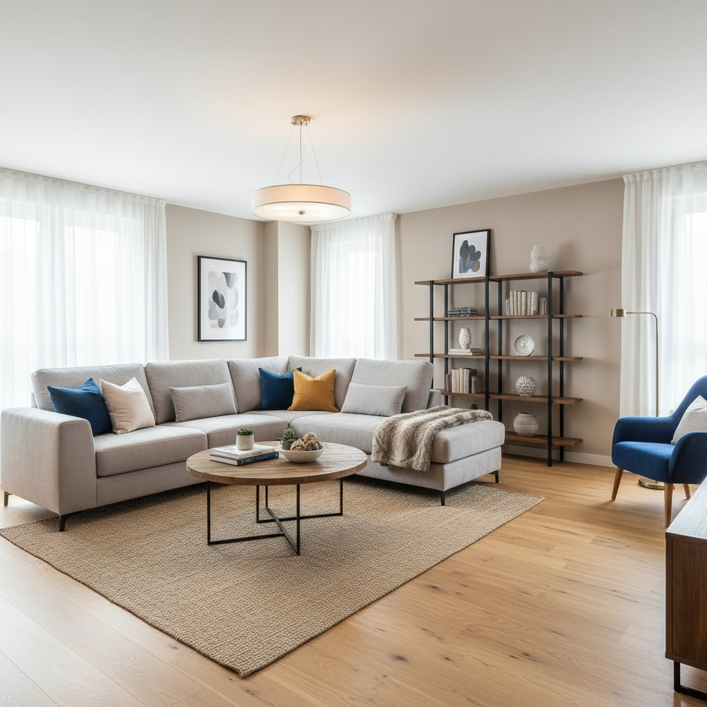 Image showcasing a virtually staged living room