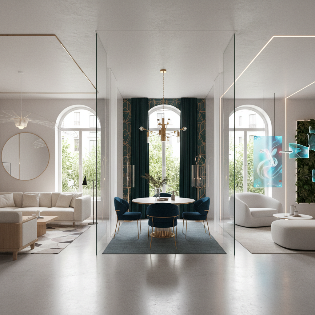 Visual representation of AI-generated interior design concepts.