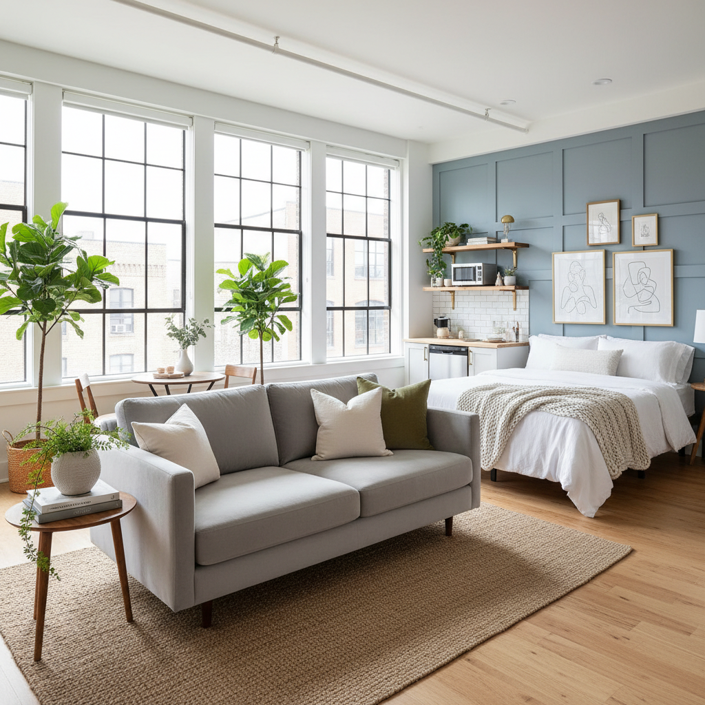 Image showcasing a beautifully styled studio with natural light