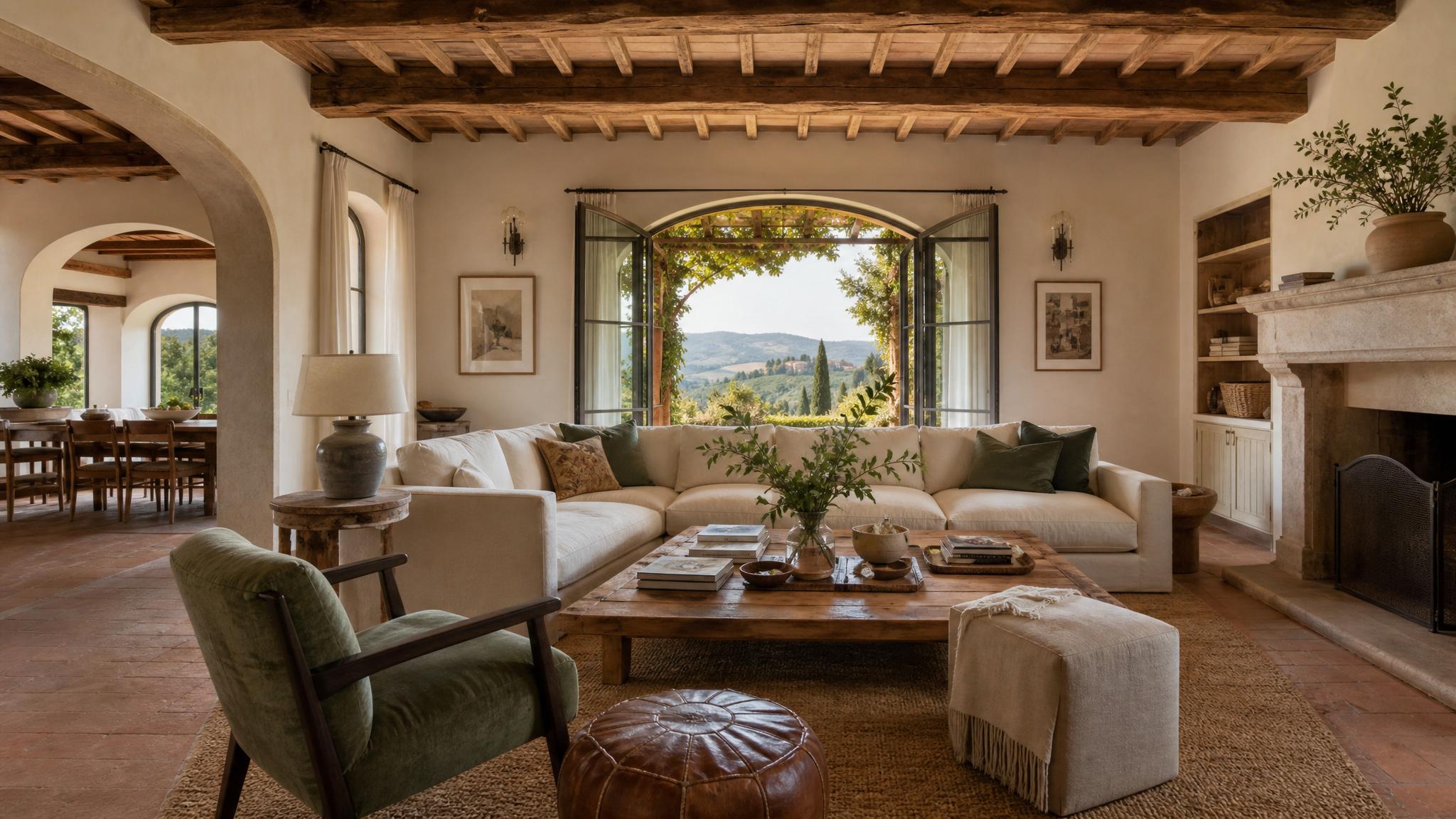 After image of the transformed Italian living room