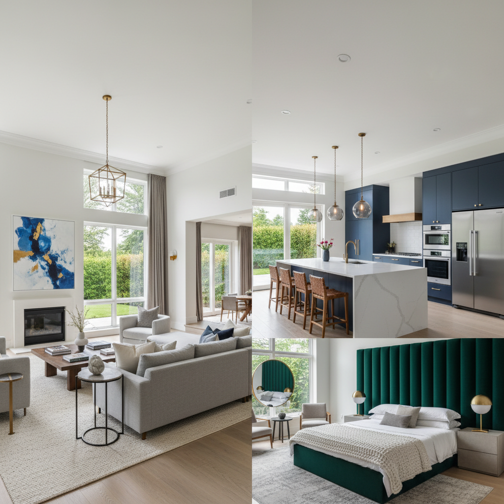 High-quality real estate photos showcasing a modern home interior.