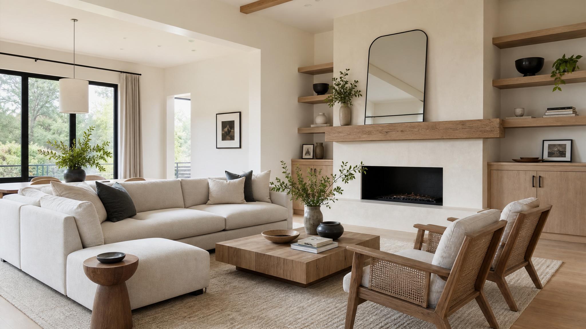After image: minimalist designed living room